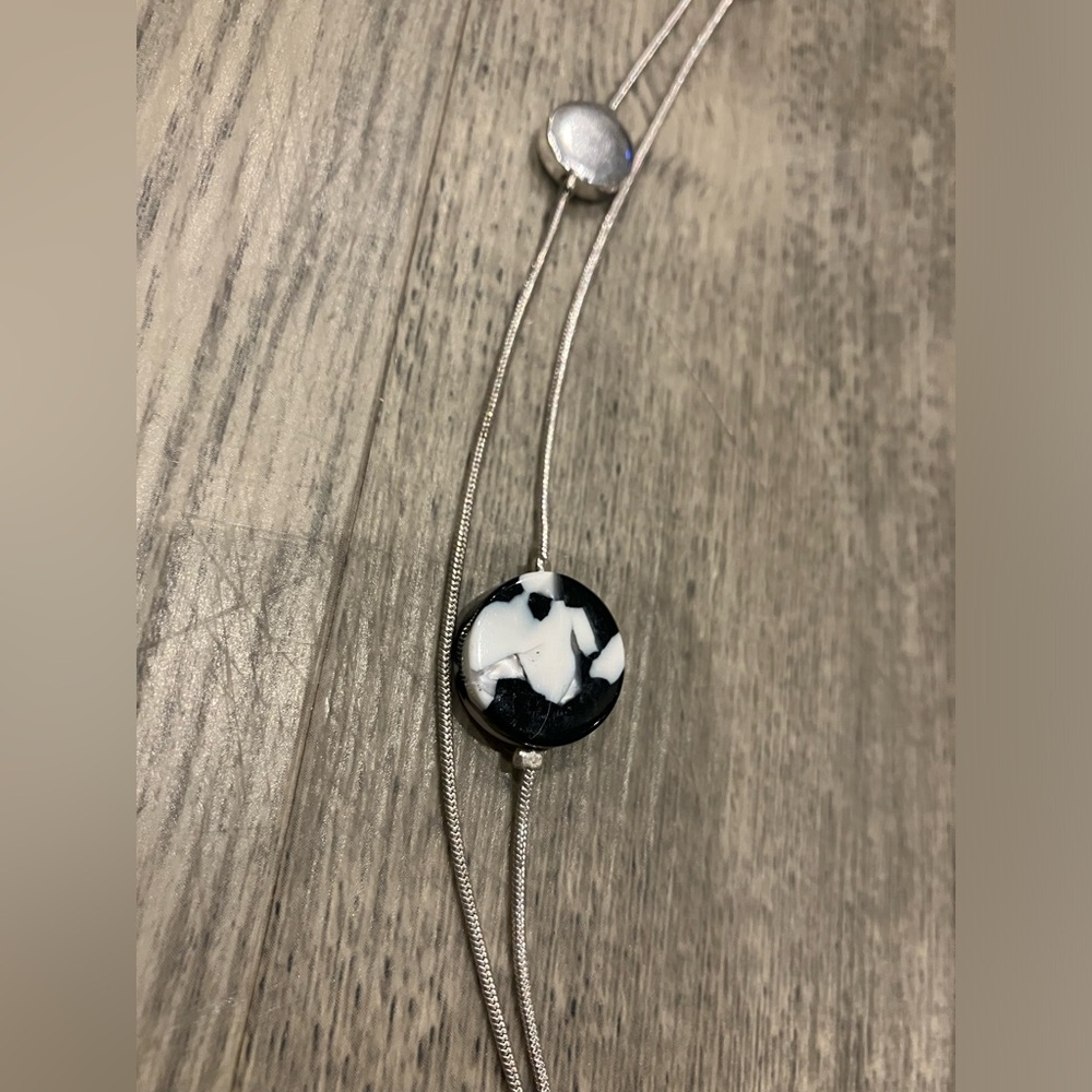 Silver Double Chain Necklace - Picture 3 of 4
